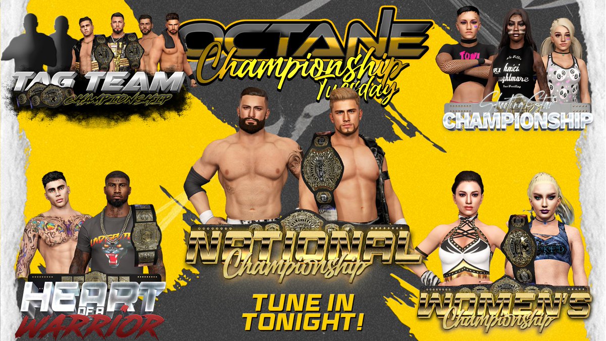IT'S CHAMPIONSHIP TUESDAY!!!

Every Championship is on the line
PLUS 
-Rin Aoki's Open Challenge
-Heart of a Warrior and Shooting Star Contender Battle Royals!

Be sure to tune in tonight for all the action!

#FastActionHighOctane