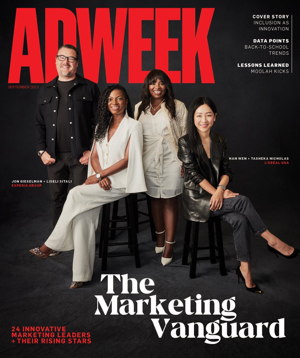 Discover how these #MarketingVanguardAward honorees stay ahead by leaving no one behind. In our latest cover story, @Ally’s @AndreaBrimmer, Mattel’s Lisa McKnight, @Headspace's @chsuevans, @ExpediaGroup's Jon Gieselman and @HRBlock's @jillcress discuss diversity in marketing.…