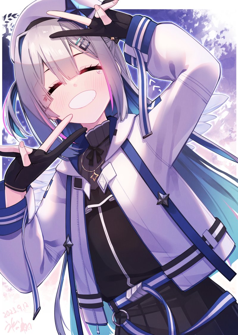 天音かなた ,天音かなた(お仕事衣装) 「配信嬉しい #かなたーと」|氷川 翔のイラスト