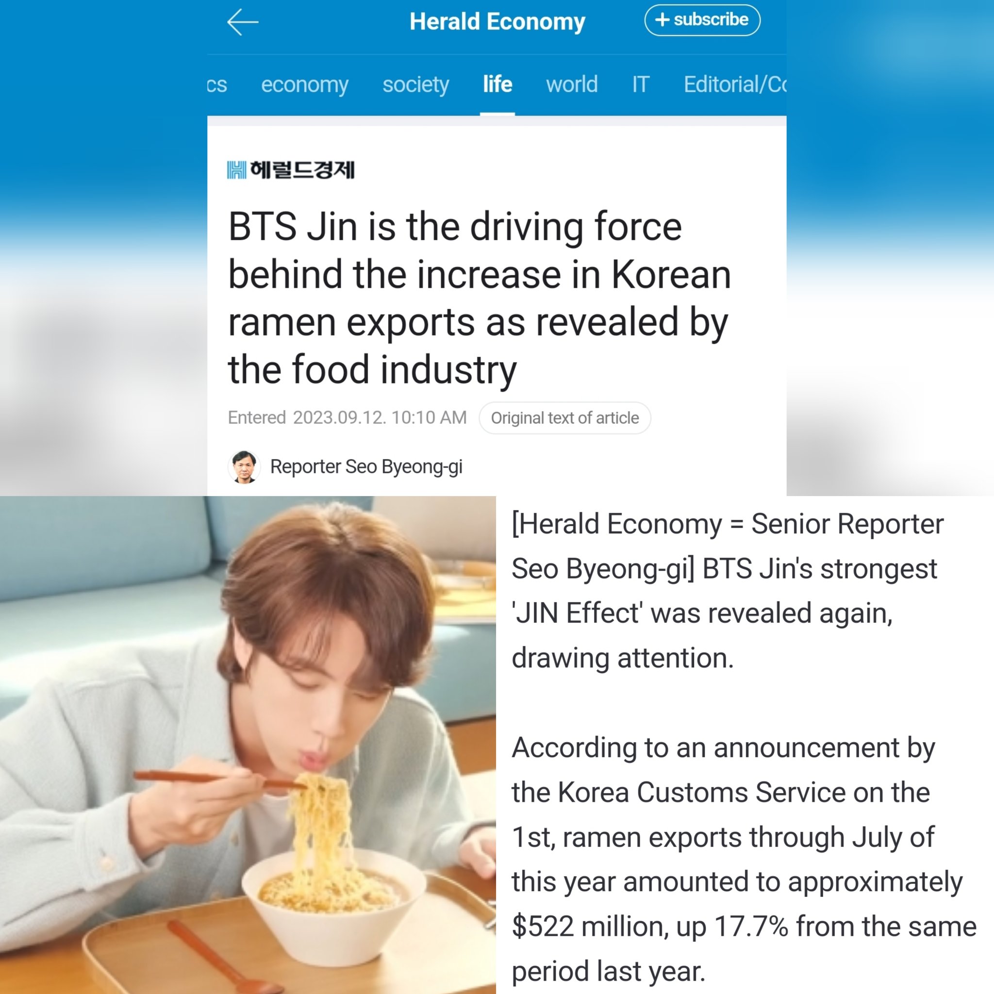 Unlocking the 'JIN Effect': How BTS Jin Made Ramen Go Global