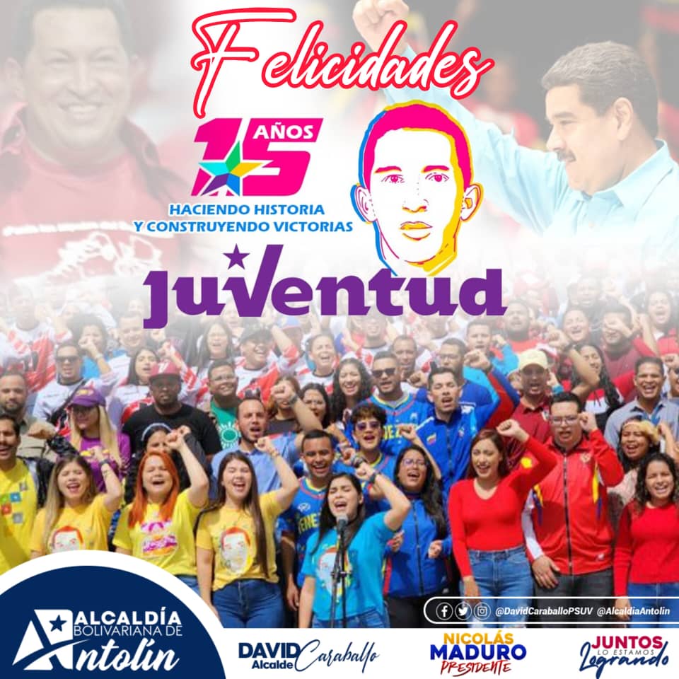 !Felicidades a nuestra <a href="/JuventudPSUV/">Juventud PSUV</a>! presente y futuro de nuestro glorioso <a href="/PartidoPSUV/">PSUV</a>

Ustedes llevan la bandera del compromiso con el ideal bolivariano y el legado del líder de la Revolución venezolana, Hugo Chávez.

#12Septiembre 
#15AñosDeHacerSoñarYCrecer
#MundoPluripolar