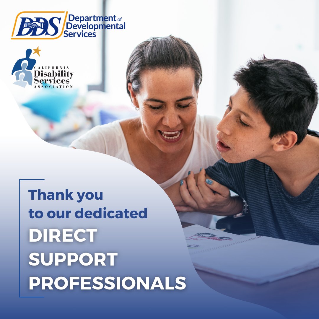 Celebrating Direct Support Professional Recognition Week, Sept. 10-16! We are proud to honor the incredible #DSPWorkforce  making a difference in the lives of #Californians with intellectual and developmental #disabilities. #DSPRW2023 #InclusionMatters