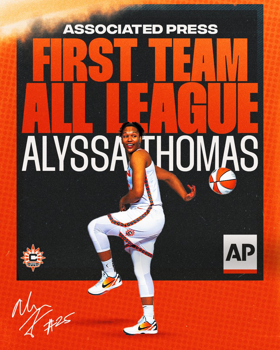 One of the league’s best, without question. Congratulations to Alyssa Thomas for being named to the AP First Team All League! #CTSun | #ForgedByFire 🔥