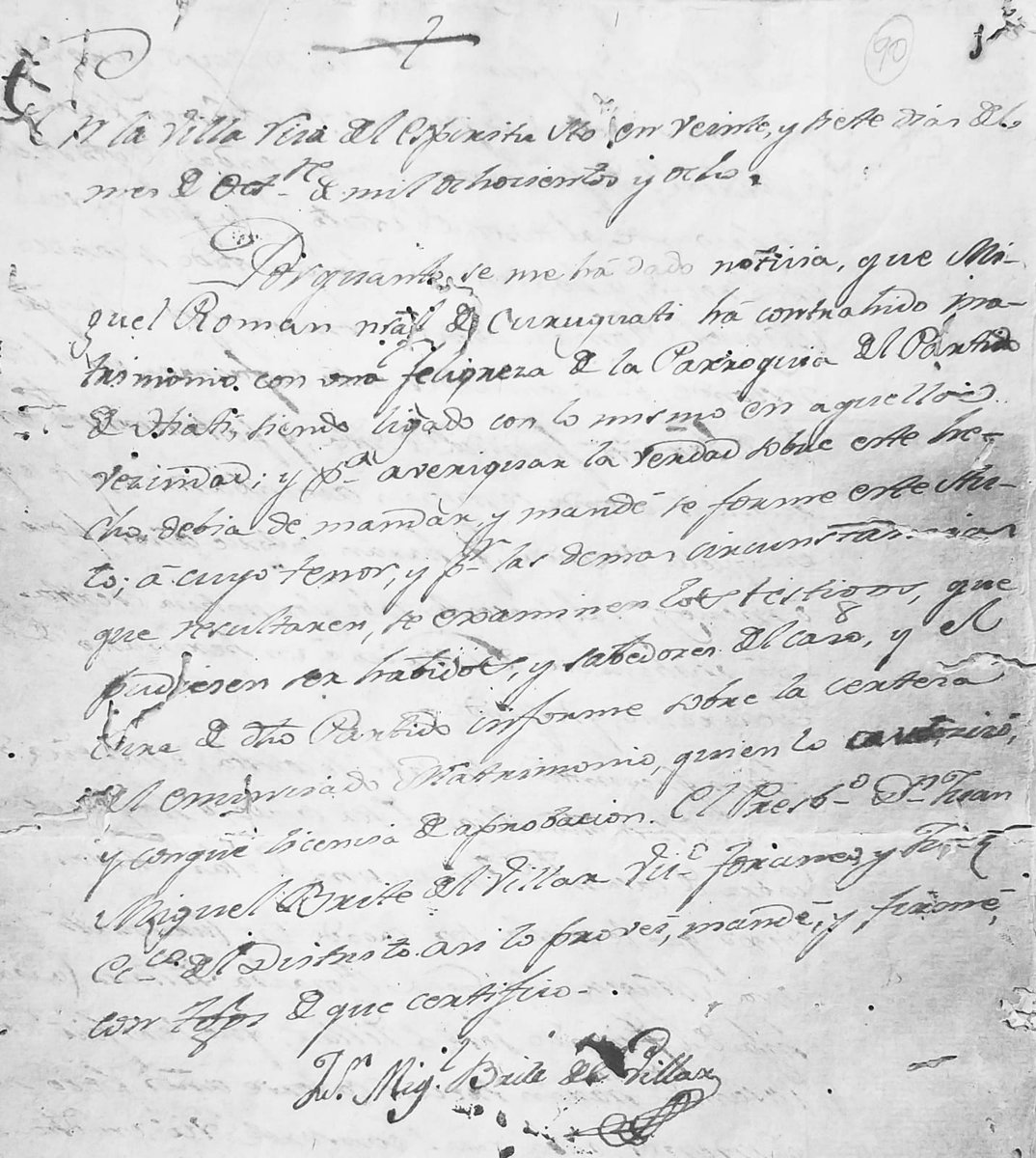 Proceso a Juan Miguel Román por delito de poligamia en Villarrica del Espíritu Santo.
S. C. J.  V. 1643 - Nº 23. Año 1812.