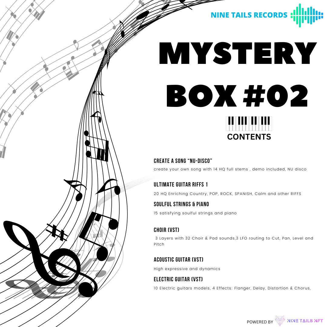Mystery Box #2 is now available for download in our discord to all our holders. 

Cheers 

#MusicGiveaways