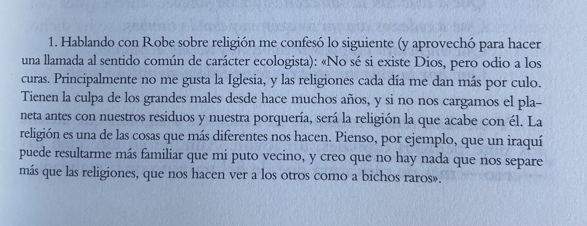 Robe Iniesta sobre las religiones. 

Del libro ‘Extremoduro, de profundis’, de <a href="/javiermflores/">JavierMenéndezFlores</a>.
