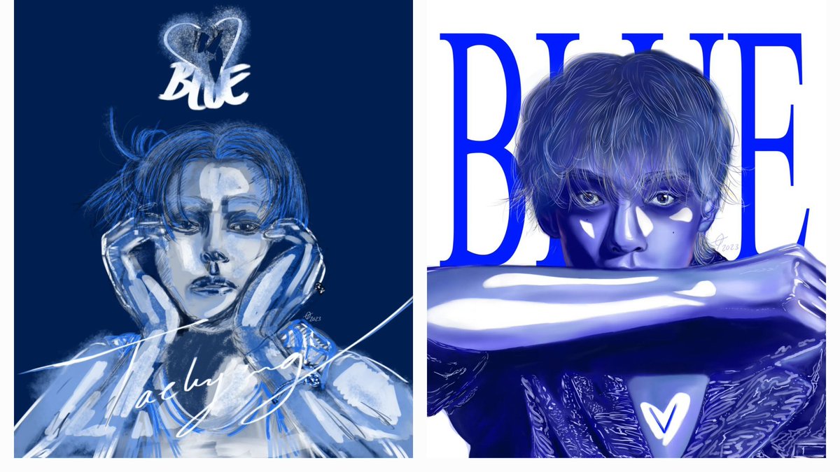 oliviasartmania's tweet photo. a little blue for you #bluebyV #taehyung https://t.co/aJFQFZclGf