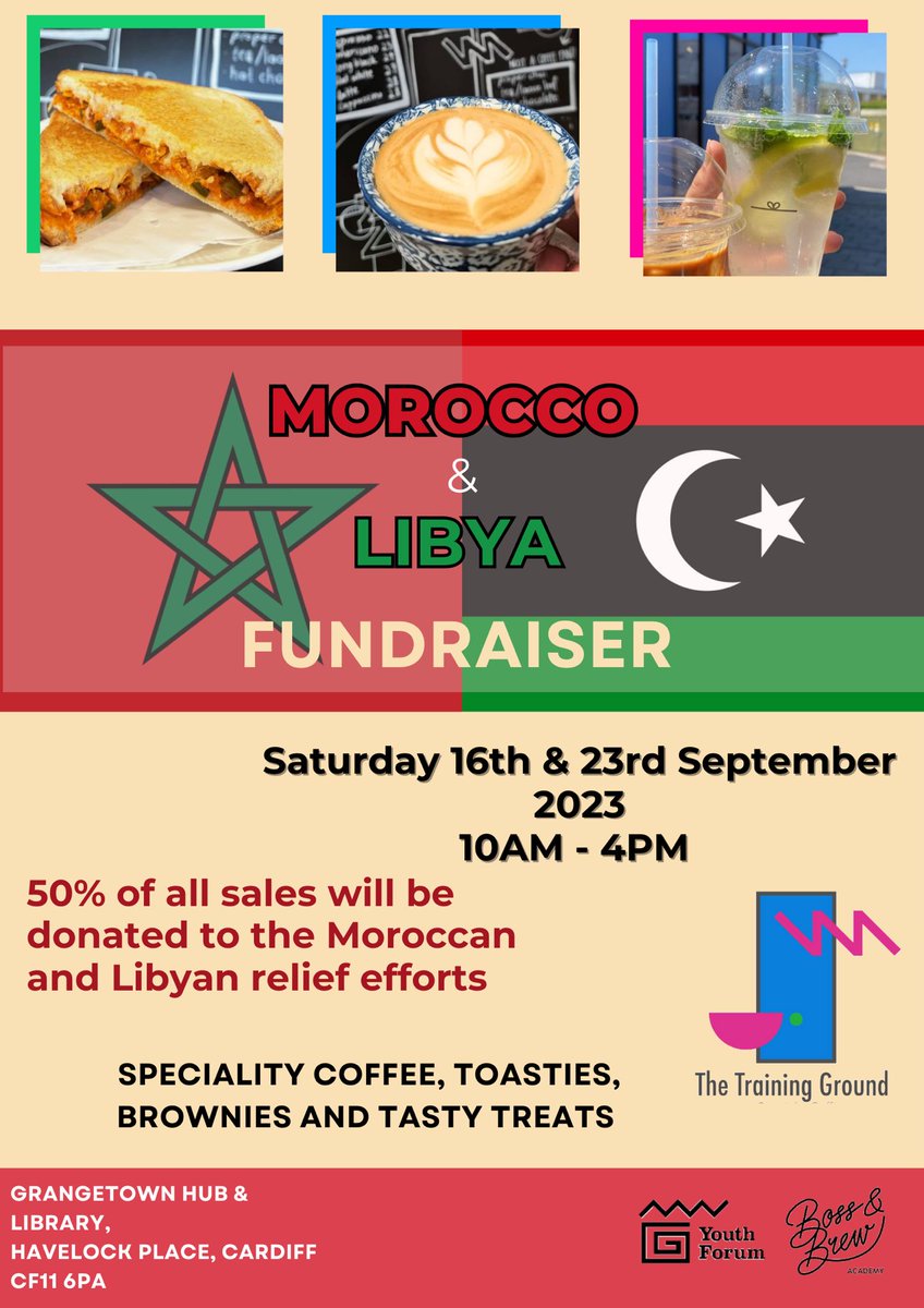 bossandbrew's tweet photo. Our incredible youth led cafe team over @ttg_coffee have organised a fundraiser and will be volunteering their time to run an amazing event on Saturday, 16th &amp; 23rd Sept 🩷🩷 

All in aid of the Moroccan quake and Libyan flood relief efforts...doors open from 10am ☕️ https://t.co/HbQBohTkj3