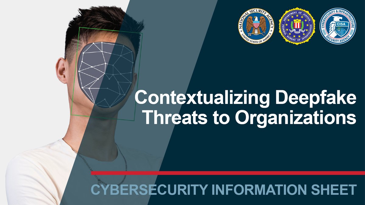 NSACyber's tweet photo. Don’t get fooled by deepfakes. Learn about synthetic media threats, techniques, and trends, and how to protect against them. https://t.co/WWU7f5PlX5 https://t.co/4afOBcNLLo