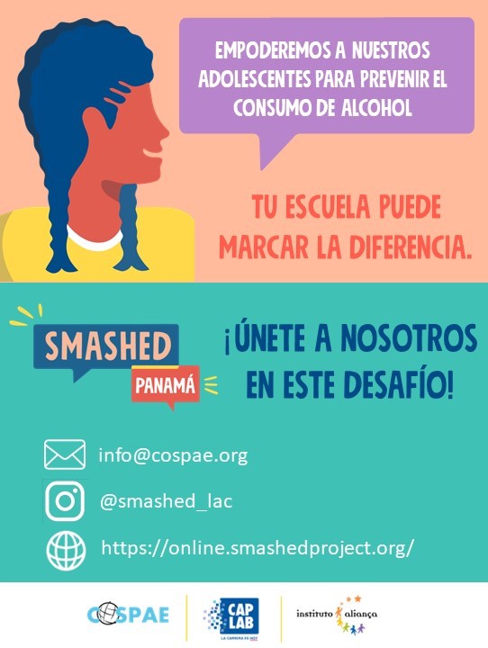 Atención provincias de Panamá, Panamá Oeste, Coclé y Colón. Si #Smashed no ha llegado a tu Colegio, ponte en contacto con nosotros para sumar a más jóvenes agentes de cambio y tomar acción en la prevención del consumo de alcohol. 📲6588-5237