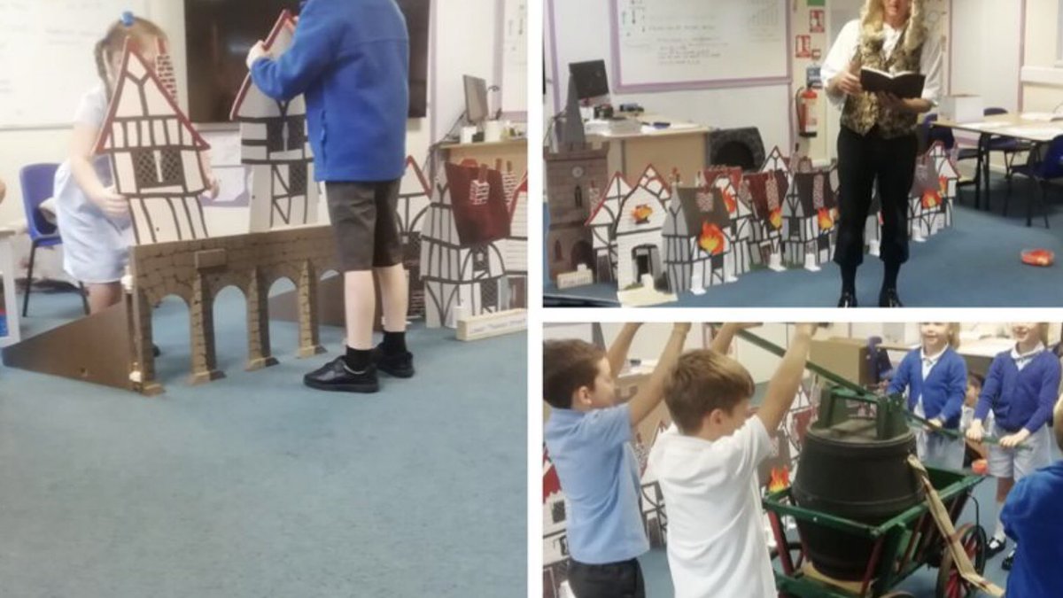 Year 2 had a fantastic workshop today learning about the History of the Great Fire of London. <a href="/GreystokePS/">Greystoke Primary</a> <a href="/gpsmissiqbal/">Miss Iqbal</a> It was both engaging , immersive and a lot of fun!
