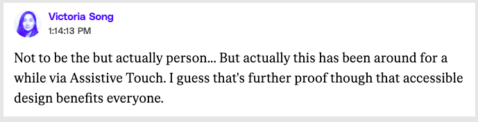 BitBakeryCO's tweet image. We&apos;re watching the @Apple livestream and the @verge&apos;s @vicmsong has the best comment -&amp;gt;

#accessibility #accessibledesign