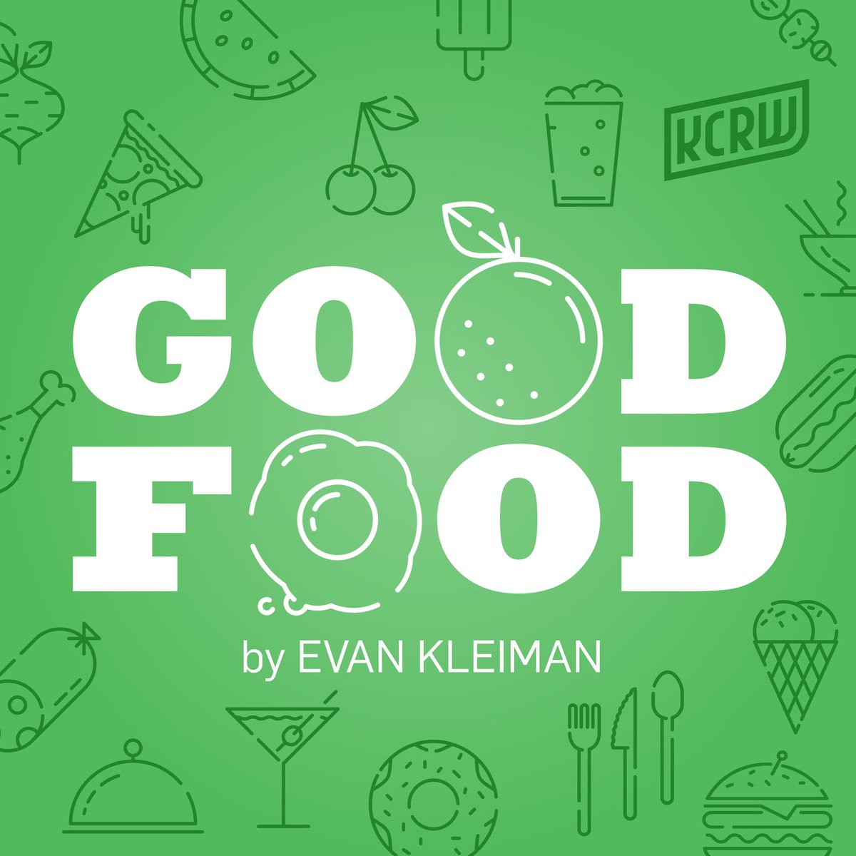 MikeRoyerDesign's tweet photo. My @KCRWGoodFood podcast art was featured at the Apple event today! 🤯 https://t.co/npSEQ4eHqn