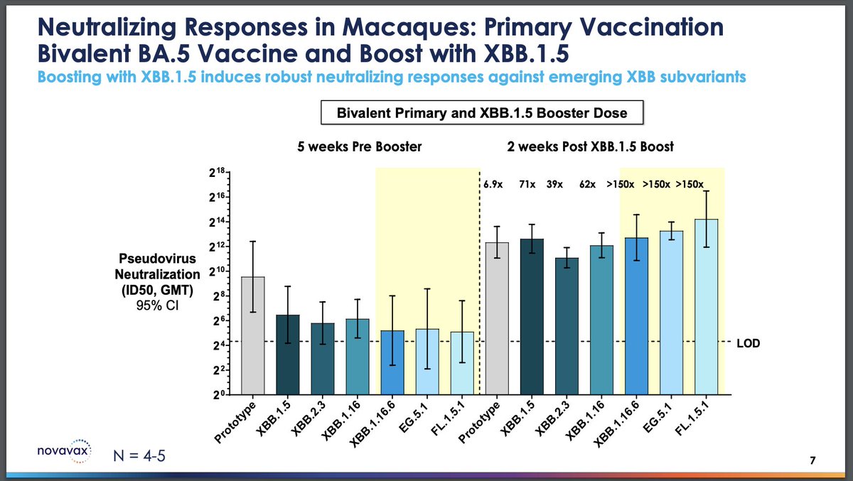 ENirenberg's tweet image. Novavax is now presenting their data.  Novavax uses a protein nanoparticle expressed in insect cells, which have truncated glycans.  They suspect that this allows more of the spike to be exposed to allow for broader responses.
1/3