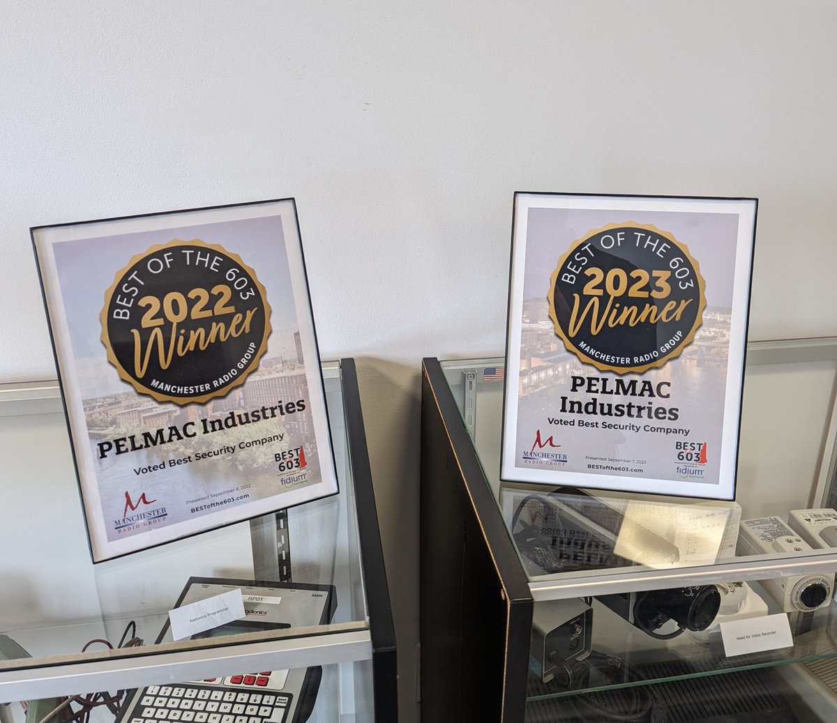 PelmacInc's tweet photo. Two years in a row! We want to give a big shout-out to everyone who voted for Pelmac in the Best of 603 contest. We are happy to share that we won the award for Best Security Company! https://t.co/oDe94ruoag