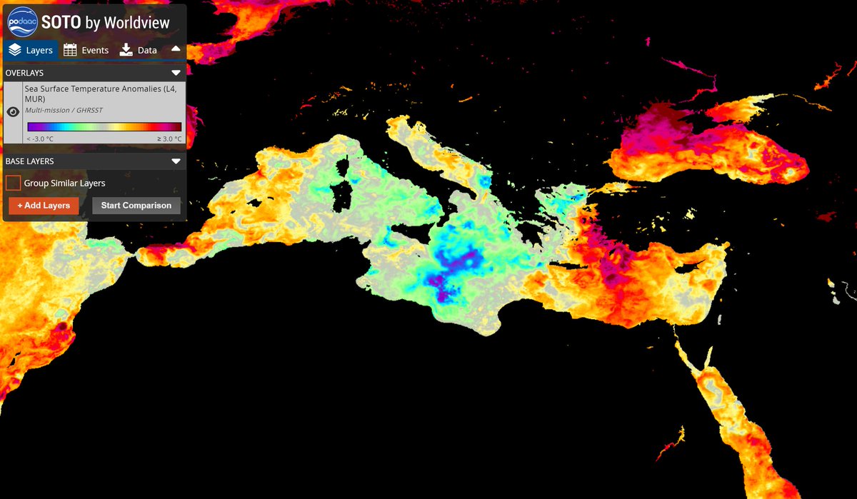 Esto es muy buen indicio de que #Daniel, el ciclón que ha dejado un impacto catastrófico en Grecia y Libia, se ha podido comportar como un auténtico ciclón tropical (#medicane) en su etapa final.

Observen la marcada estela fría que ha dejado al estar extrayendo energía del mar