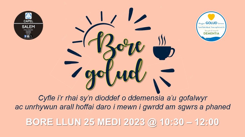 Pob pythefnos ar fore llun o’r 25ain mlaen….