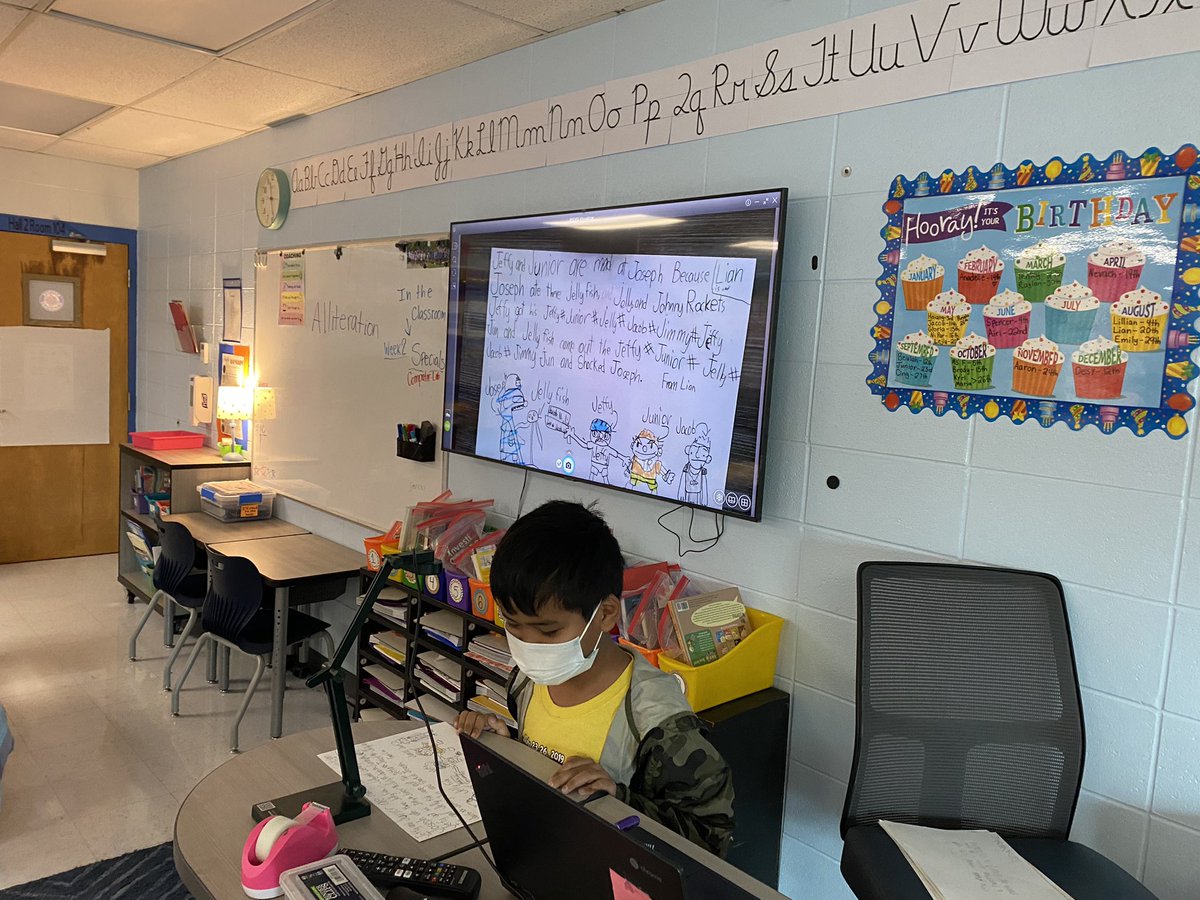 mrscurryNES's tweet photo. We are learning about poetry in reading and today we wrote our own alliteration poems! So impressed! #go3rdgrade @NatcherElem https://t.co/XNI5FgbwtJ