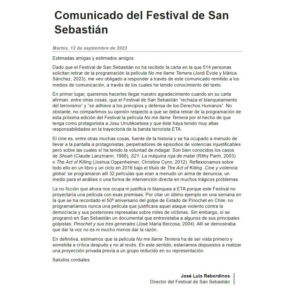 Aarón Rodríguez Serrano (@serrano2aaron) on Twitter photo Y estas cosas, amigos y amigas, hacen que <a href="/sansebastianfes/">Donostia Zinemaldia - Festival de San Sebastián</a> sea un Festival para quitarse el sombrero. Y estas cosas, amigos y amigas, hacen que <a href="/sansebastianfes/">Donostia Zinemaldia - Festival de San Sebastián</a> sea un Festival para quitarse el sombrero.