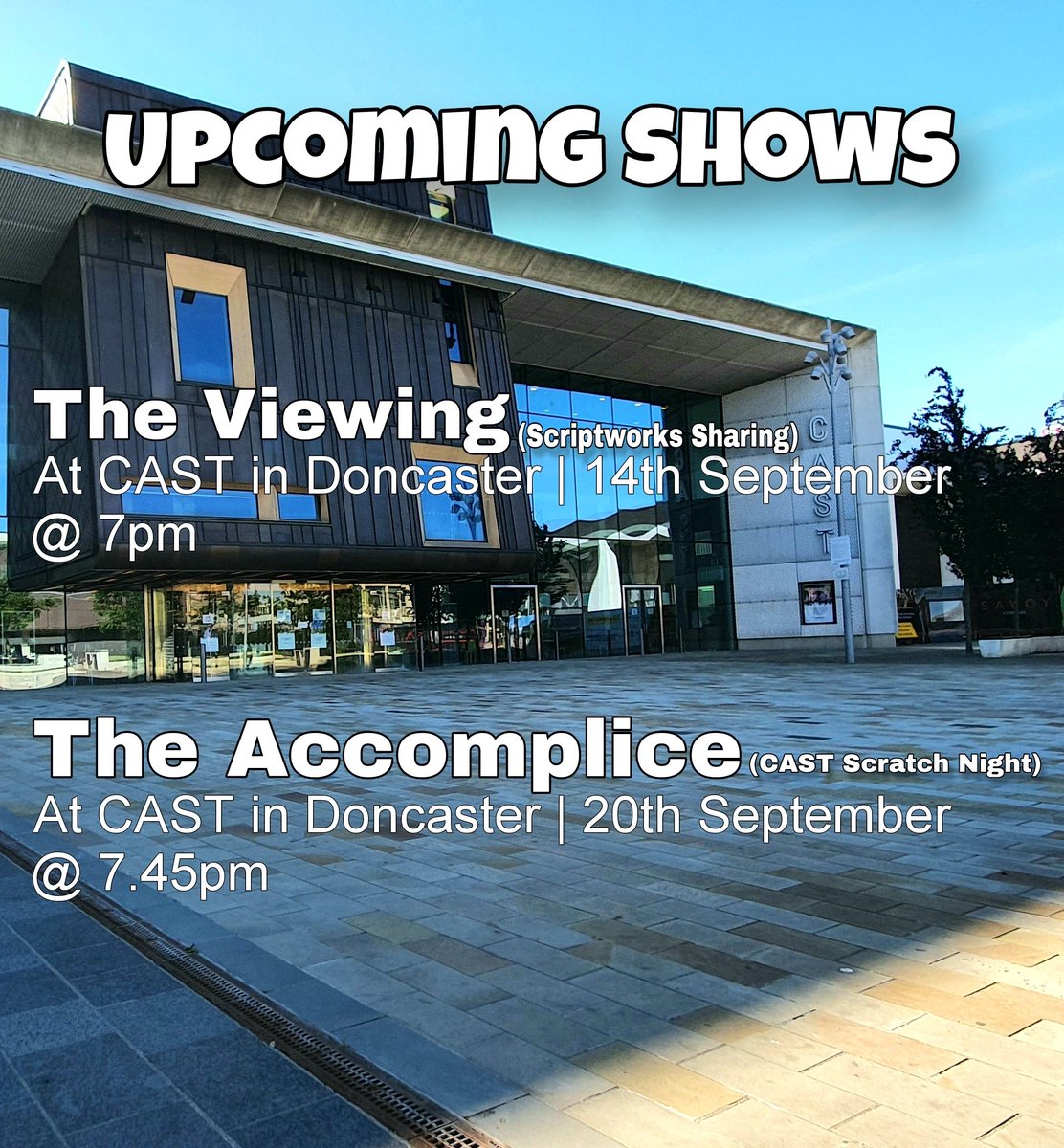 Got some writing being performed <a href="/castindoncaster/">Cast</a> 

🎟 castindoncaster.com/whats-on/scrip…
castindoncaster.com/whats-on/scrat…