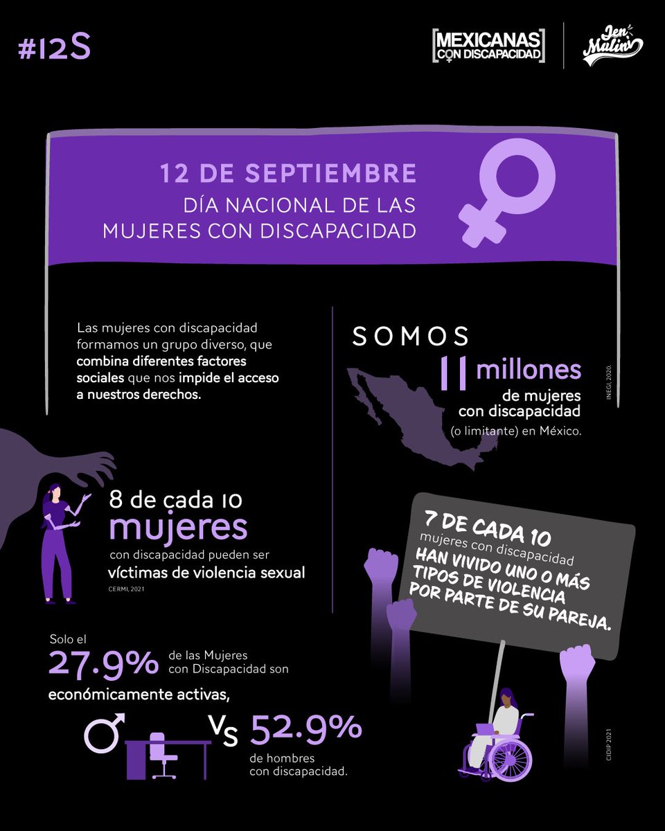 mexicanas_'s tweet photo. Hoy es #12S en Mx, DIA DE LAS MUJERES Y NIÑAS CON DISCAPACIDAD.  

Un día creado para visibilizar las múltiples violencias y discriminación que vivimos. 

Una estrategia de género que NO ES ACCESIBLE y ANTICAPACITISTA entonces no nos incluye a todas.

 #SoyMujerConDiscapacidad https://t.co/lni7EJrjRs