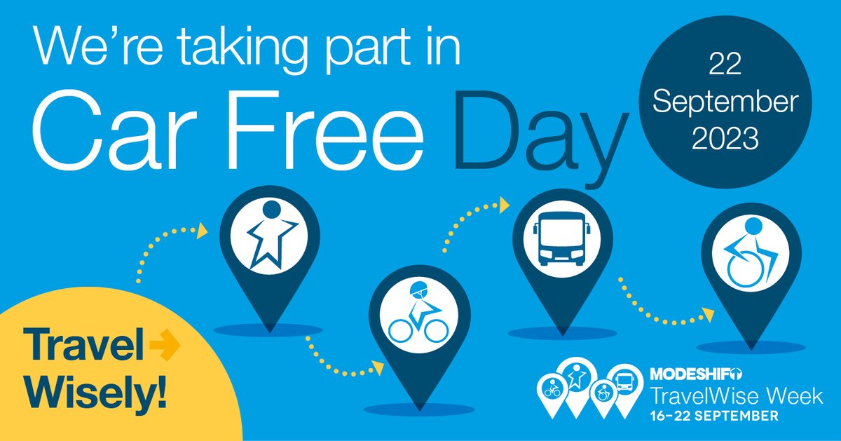 MyJourneyHants's tweet image. Be car free for Car Free Day
Try walking, cycling, wheeling or the local bus and train. Leave the car at home and opt for cleaner and healthier travel options. Show your support and tag #CarFreeDay
#TravelWiseWeek #Walkday #SwaptheCar
@TeamModeshift