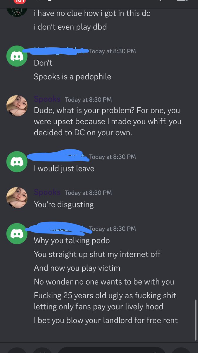 hexing_spooksTV's tweet photo. They were upset because I made them whiff, so they DC’d and came into my Discord to do this. This was their 2nd account as their 1st was banned after some disturbing things was said. I didn’t take screenshots before the ban and don’t know how to pull the messages up, (1/2) https://t.co/Gwpssr5B0l