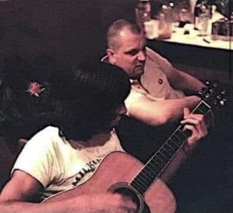 Roger Waters and Syd Barrett in Abbey Road Studios, June 5, 1975.