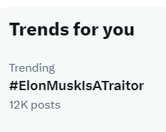 badger65356's tweet photo. The people have spoken! #ElonMuskIsATraitor ! https://t.co/guoVX9xgWs