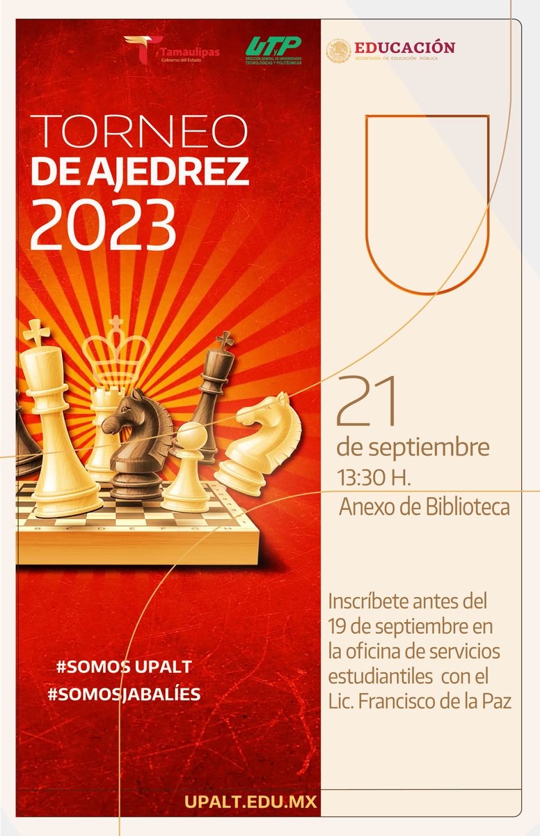 ¿Te gusta el ajedrez?♟️ ¿Eres amante a este hermoso deporte? O bien, ¿te gustaría adquirir conocimientos sobre este deporte?, Aquí tienes la oportunidad de demostrar tu capacidad y pasión por este magnífico juego y sobre todo conocer amigos.🏆🥇
Inscríbete Yaa‼️