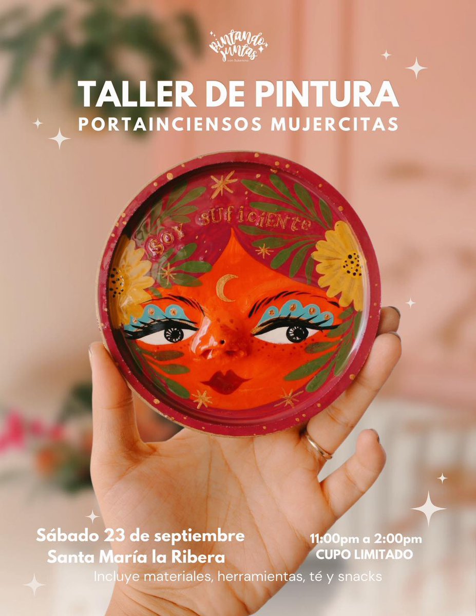 Bukemina's tweet photo. ¡Nuevo taller de pintura! 
Pinta tu Portaincienso mujercitas el próximo 23 de septiembre.

Incluye materiales y bebidas snacks ✨📦

¡Va estar súper!

https://t.co/WxhJsHXifh https://t.co/zYgPcFjJ8e