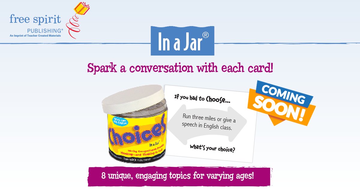 FreeSpiritBooks's tweet photo. Spark a conversation with every card! 💥 These go-anywhere, easy-to-use jars transform learning into a fun and spontaneous adventure. 

New jars coming soon! Download FREE sample cards here➡️ https://t.co/Fac5x9Uhmz

Learn More➡️ https://t.co/qDcdhskfUP https://t.co/vZiFJMgvb2