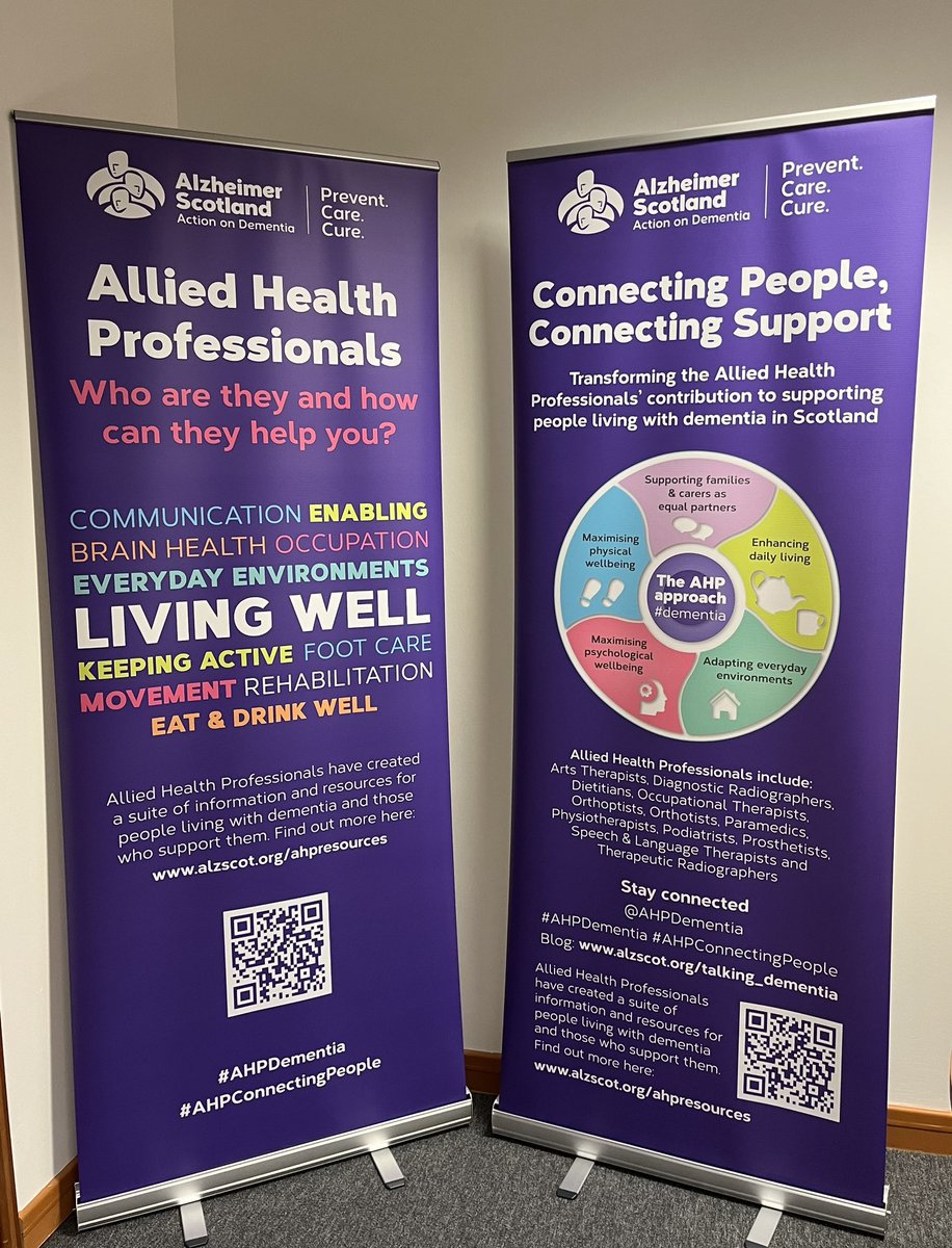 Looking forward to the <a href="/alzscot/">Alzheimer Scotland</a> conference on Friday, join the <a href="/AhpDementia/">AHPDementia</a> community at Stand 6 for a blether, to hear about our work or ask us a question (or even to just pick a 🍫or 🍬 ) #AlzScot23 💜