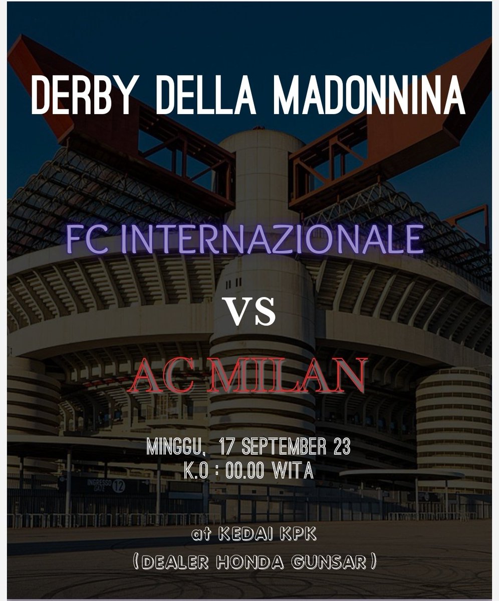 Yuk ramaikan nobar malam minggu,,  semoga 3 point 😇
Grazie!! 
Cc : <a href="/milanistiorid/">Milanisti Indonesia</a>