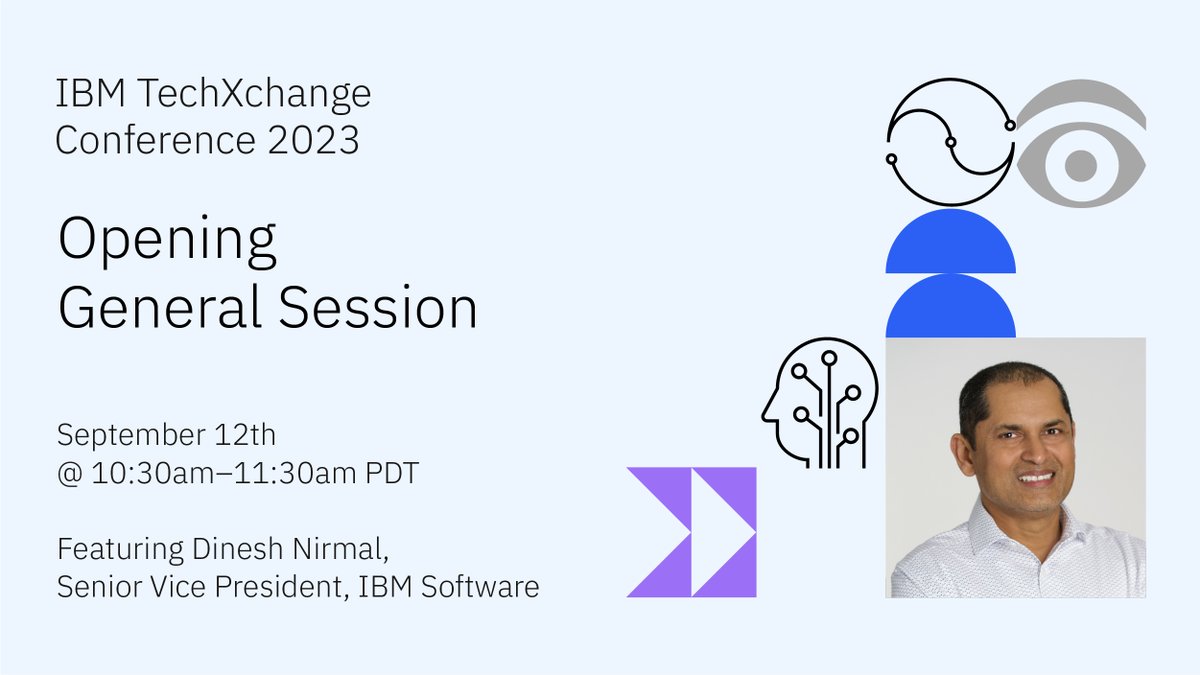 IBM's tweet photo. AI is unlocking new levels of workplace productivity.

In the opening keynote at #IBMTechXchange, IBM SVP @dineshknirmal, will discuss how #watsonx is transforming enterprises and enabling technologists to build the future. Watch live at 10:30am PDT: https://t.co/l1DmXjU9wf https://t.co/WAqgKmVm1x