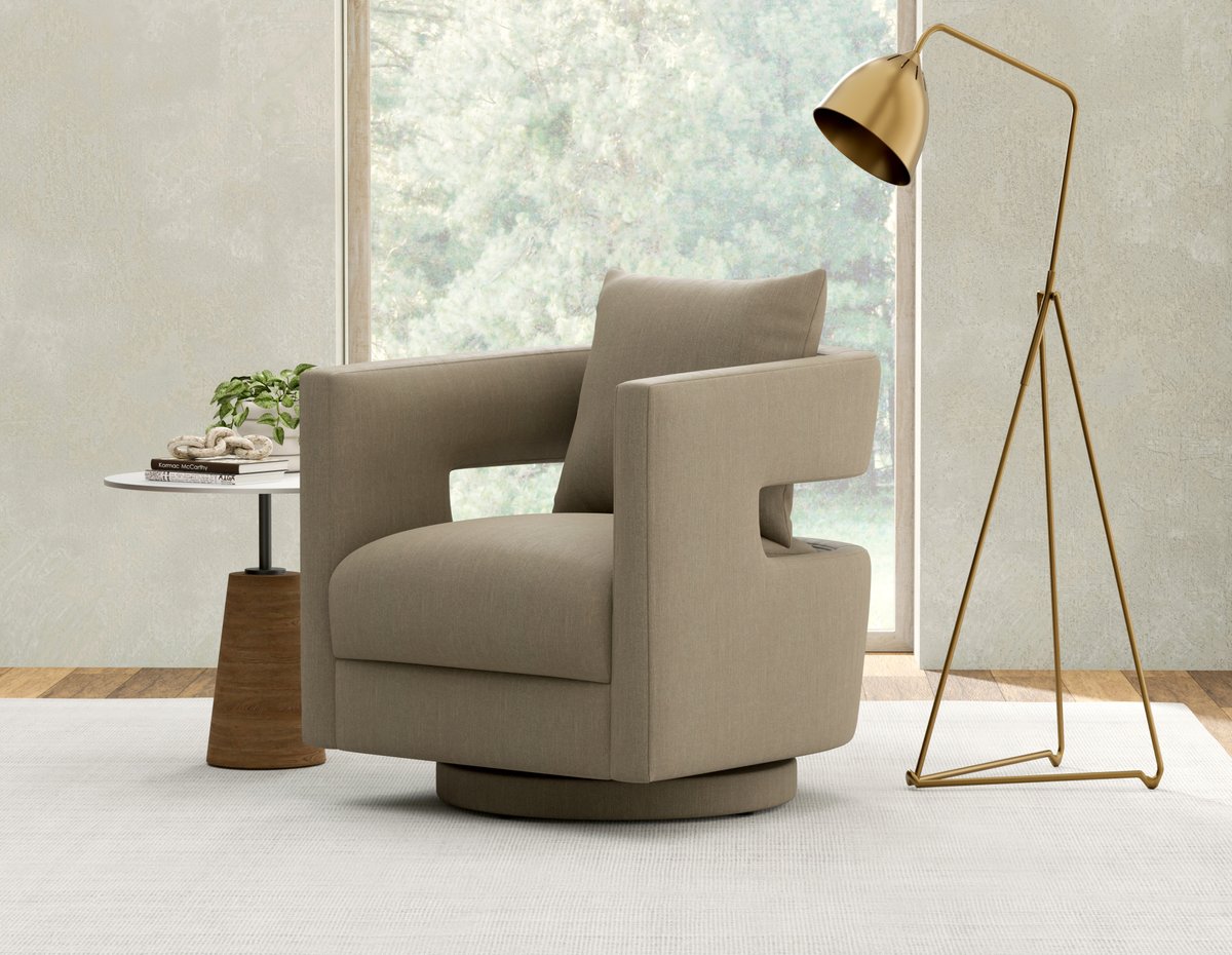 Perfect for the #fallseason, the Jude (U3041) takes the basic barrel chair and adds an open back cutout for an airy silhouette with modern flair. If you’re feeling sad about your seating, let the Jude swivel into your life to make it better. 🍂 #autumnequinox #firstdayoffall