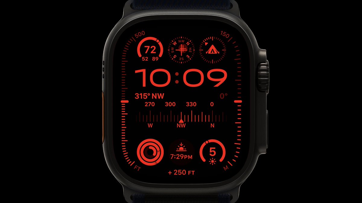 TrackCinemawood's tweet photo. Modular Ultra is such a good watch face. #AppleEvent    Apple Watch Ultra 2. https://t.co/urVtZOeoZu