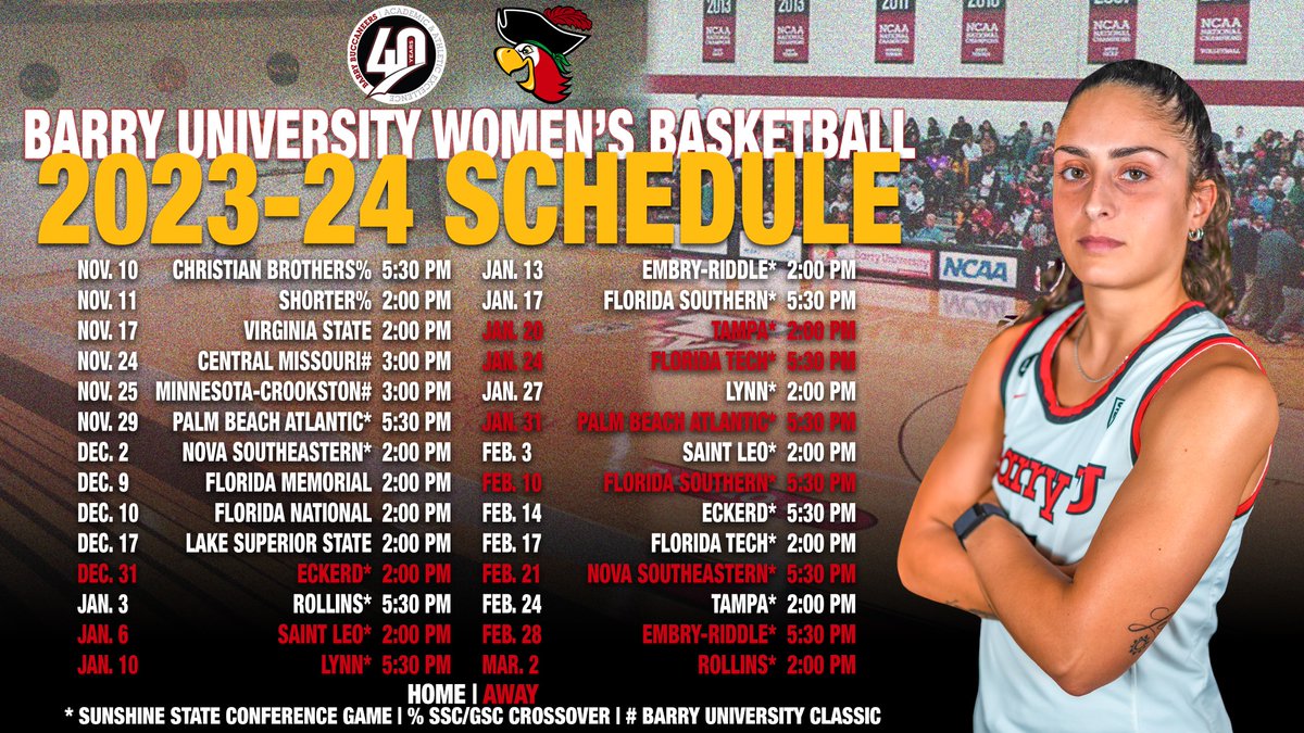 GoBarryBucs's tweet image. The 2023-24 @BarryUWBB schedule is up!
View the release here: bit.ly/44U8opc