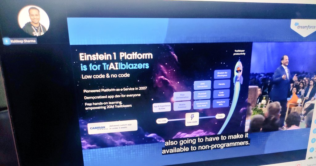 Einstein1 Platform... ✨

<a href="/kdsharmas/">Kuldeep Sharma</a>

#Salesforce #MomentMarketer #DF23  #SalesforceJaipurUserGroup  #TrailblazerCommunity