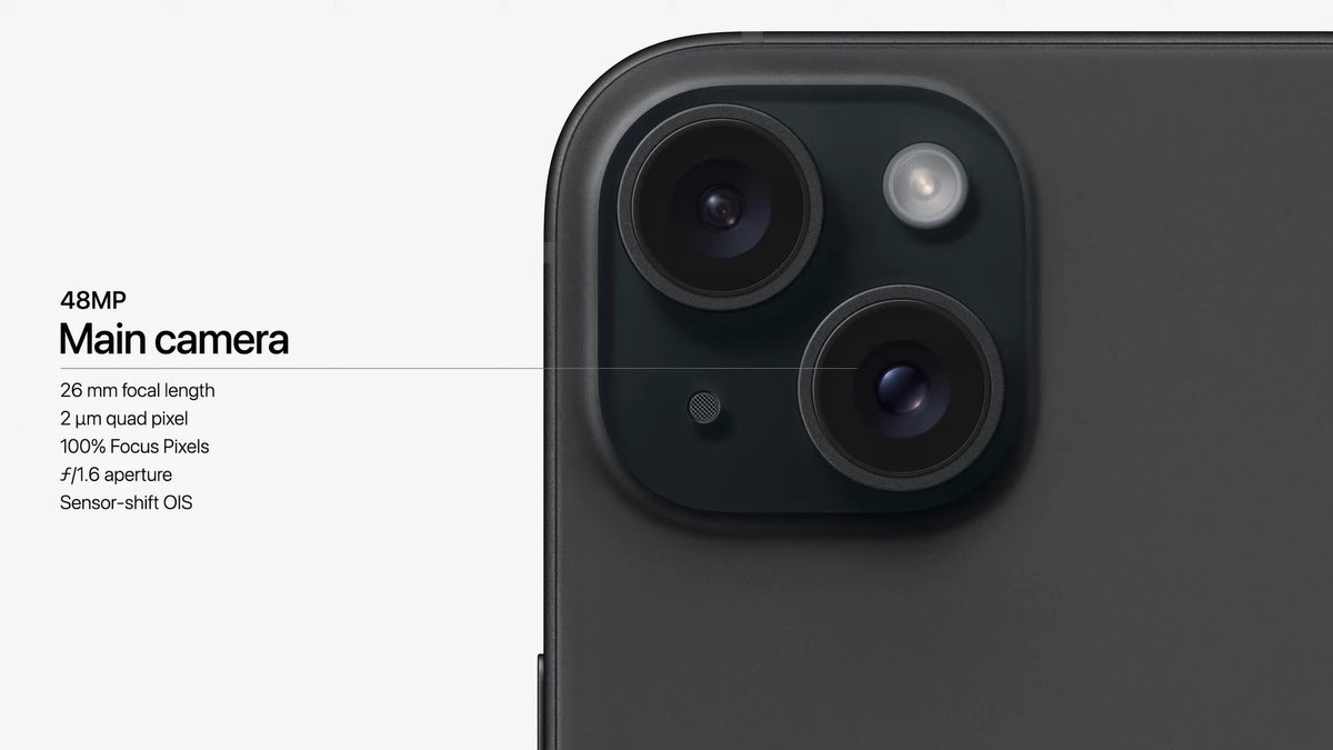 theappleperfect's tweet photo. 48MP camera in iPhone 15 #AppleEvent https://t.co/jk7nT6uNLg