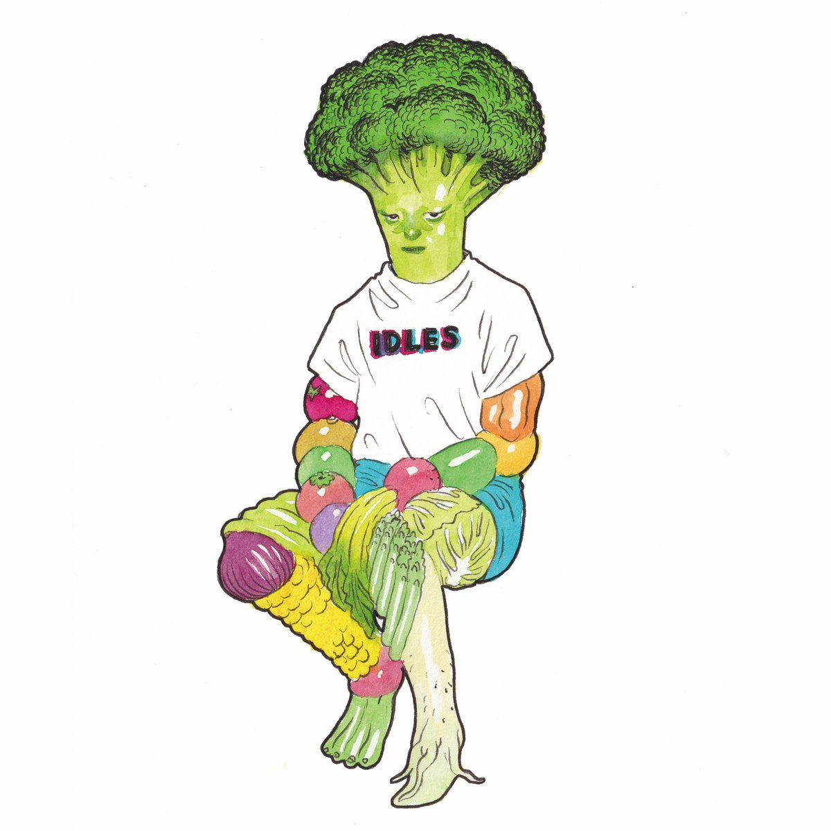 「野菜をたくさん食べたらよく寝れるようになった」|©︎我喜屋位瑳務のイラスト