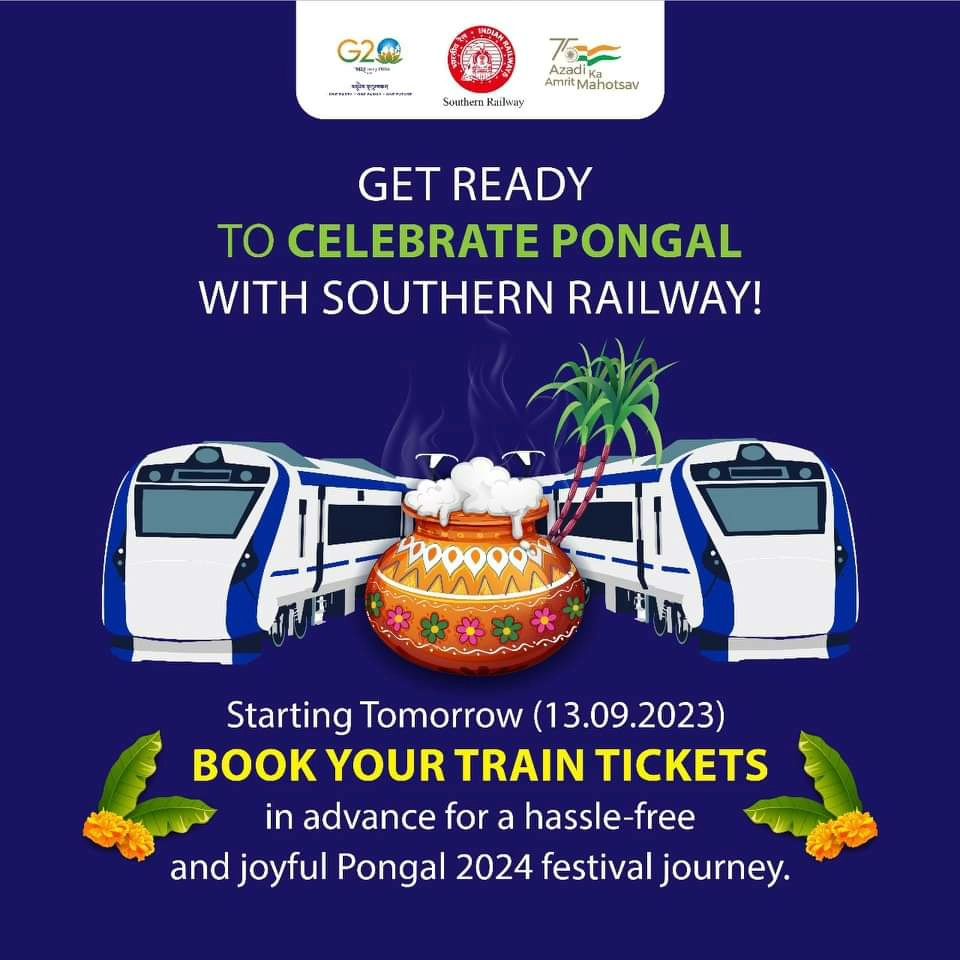 Poongal booking in trains starting from tomorrow

#Pongal2023 #southernrailway #trainbooking