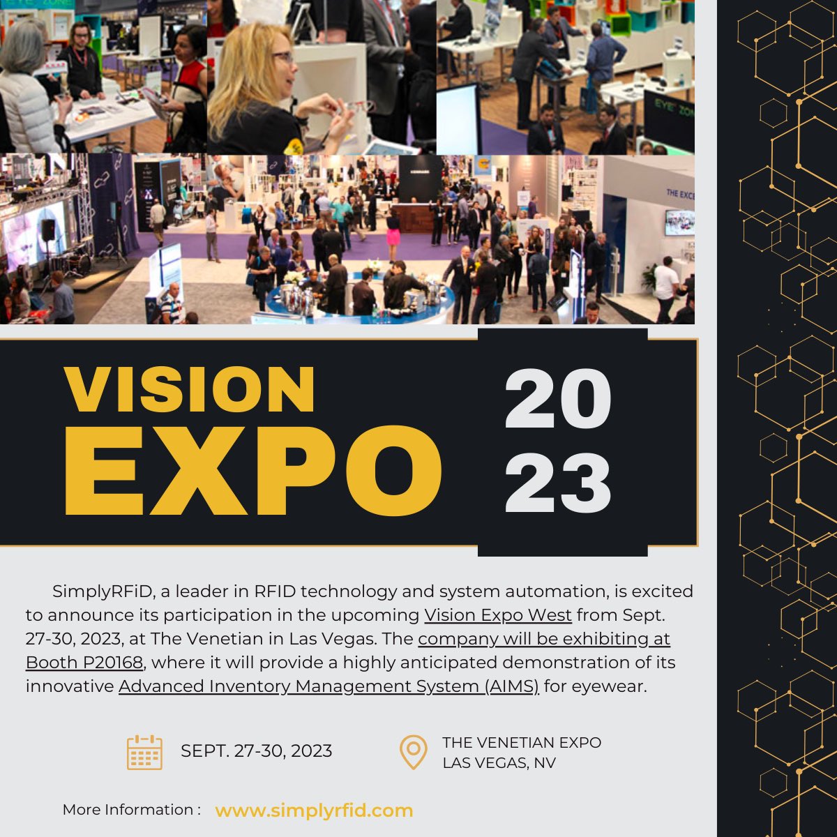 SimplyRFiD's tweet photo. SimplyRFiD to Demonstrate Groundbreaking AIMS Eyewear Inventory Automation System at Vision Expo in Las Vegas 😎

Source: https://t.co/jm9zoWyNAA

#visionexpo #visionexpowest #AIMS #visionsource #inventorymanagement #RFID https://t.co/fiX50Uq7H9