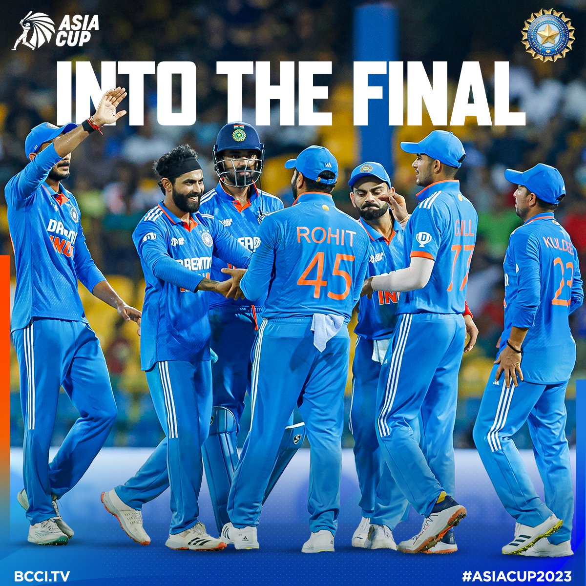 𝗧𝗵𝗿𝗼𝘂𝗴𝗵 𝘁𝗼 𝘁𝗵𝗲 𝗙𝗶𝗻𝗮𝗹! 🙌

Well done #TeamIndia 👏👏

#AsiaCup2023 | #INDvSL