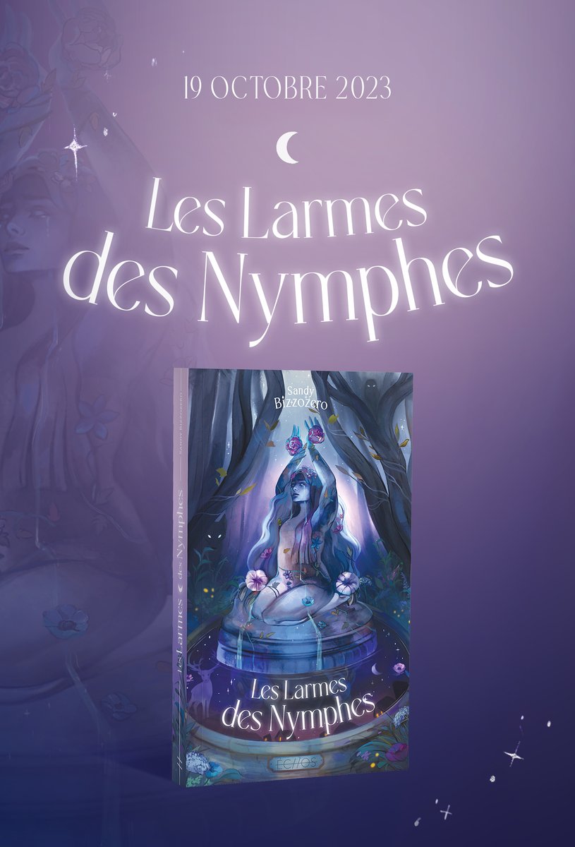Un petit cover reveal ? 👀

Les Larmes des Nymphes chez <a href="/Gulf_Stream_Ed/">Gulf Stream Éditeur</a> ,  c'est du fantastique, ça parle de nature, de rêves, de création artistique, de mensonges et de secrets, c'est mon premier roman et ça sort le 19 octobre 💙

( Et je suis si heureuse ! )