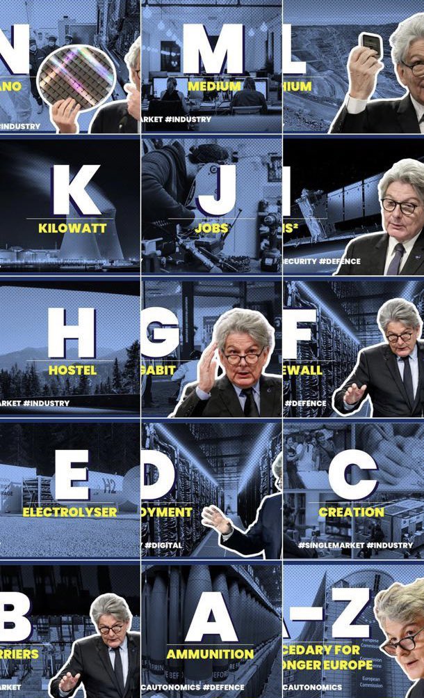 ThierryBreton's tweet photo. From A to Z, 4 years shaping together Europe's strategic autonomy 🇪🇺
A journey towards a Europe that protects, transforms & projects.
#StrategicAutonomics https://t.co/fuxFvlr2nh