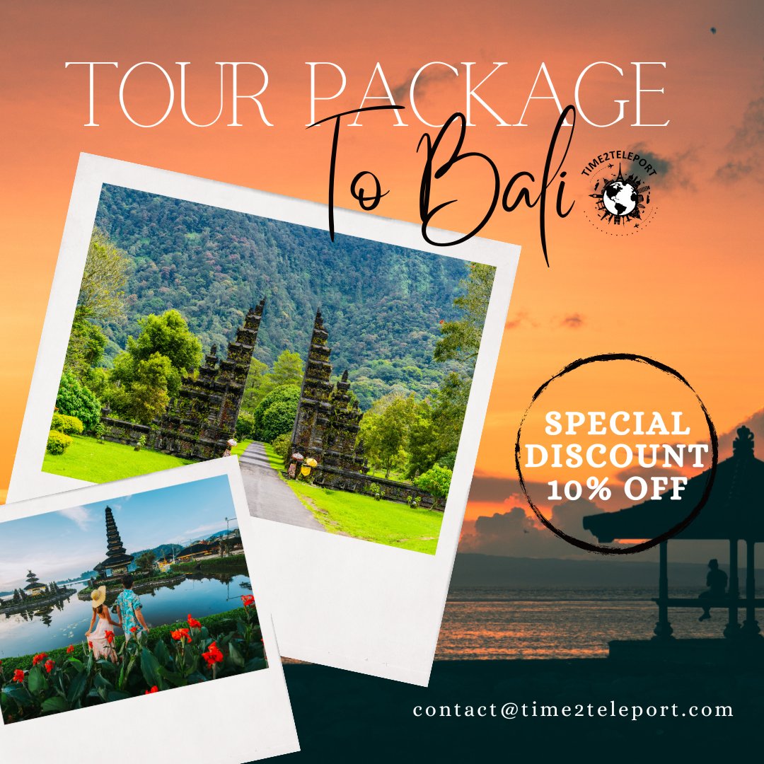 Bali dreams on your mind? 🌴🌸 Grab our special 10% OFF discount for our Bali tour package and experience the island's wonders at an unbeatable price. Your Bali adventure begins now! 

#Time2teleport #Bali #BaliDreams #TravelBali #BaliMagic #ExploreBali #BaliAdventures #BaliBliss