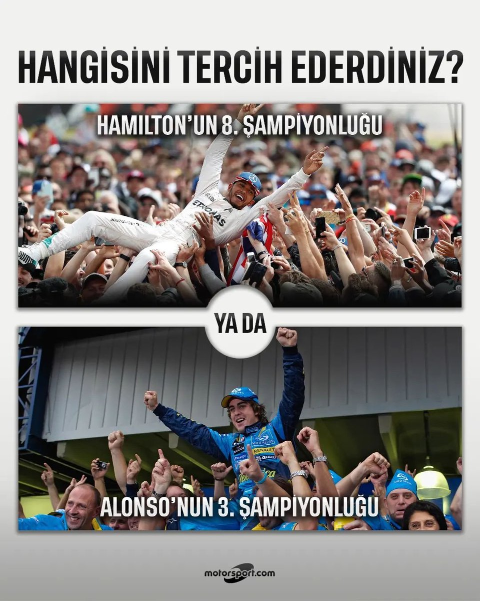 motorsportcomtr's tweet photo. 👀 TARAFINIZI SEÇİN!

🔸 Hamilton'ın 8. şampiyonluğu mu?
🔹 Alonso'nun 3. şampiyonluğu mu?

#F1 #Formula1 https://t.co/DfhxuGKM4m