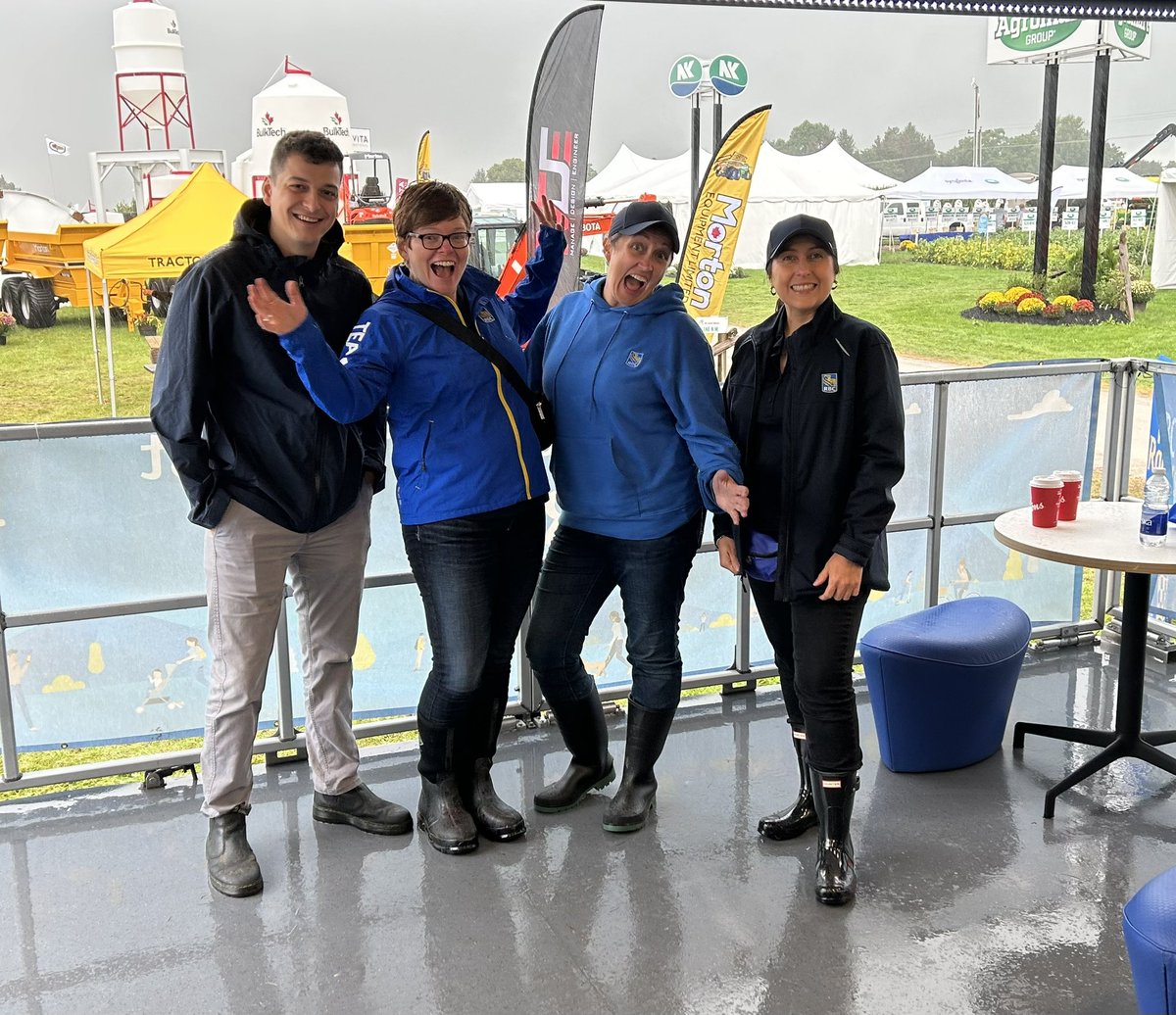 LornaMcKercher's tweet photo. Rain won’t keep us down! Wouldn’t be an Outdoor Farm Show without a little rain.  Come see RBC Ag on the RBC truck to stay dry and win tickets to country concert this weekend! https://t.co/BKGFc8DOKA