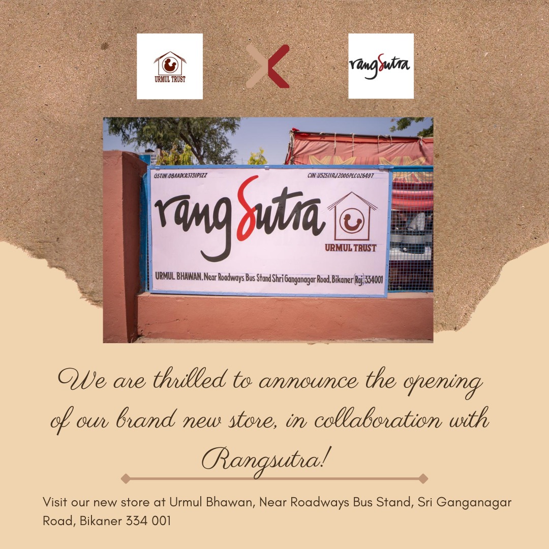 Urmultrust's tweet photo. We are thrilled to announce the opening of our brand new store, in collaboration with Rangsutra!
#urmultrust #ngo #rangsutra #newopening #urmuldesertcraft #handmade https://t.co/JwlGrB5DO5